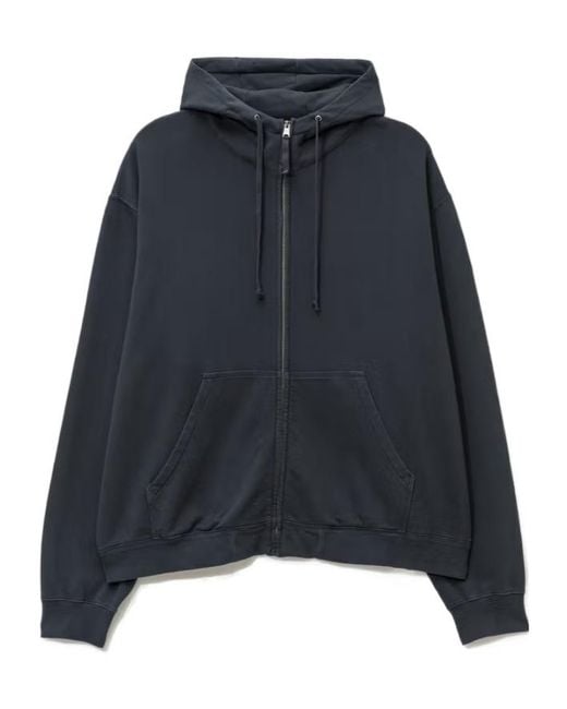 Maison Margiela Blue Oversized Zip-Up Hoodie for men