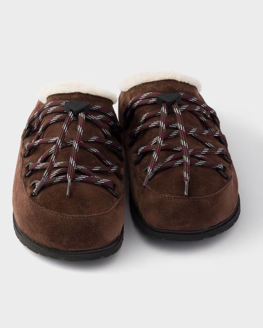 Prada Brown Suede Mules