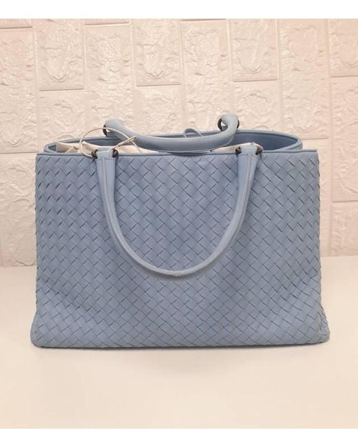 Bottega Veneta Blue Woven Handbag