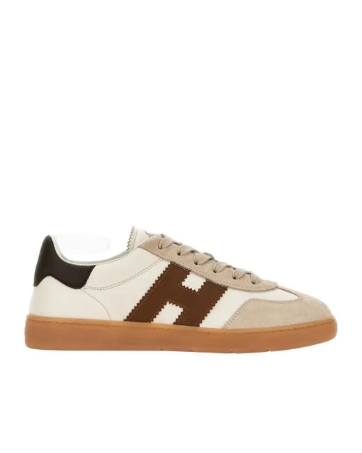 Hogan Brown Cool Side H Patch Sneakers