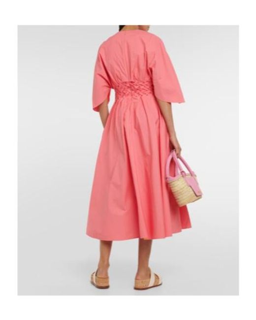 Roksanda Pink Esti Cotton Poplin Midi Dress