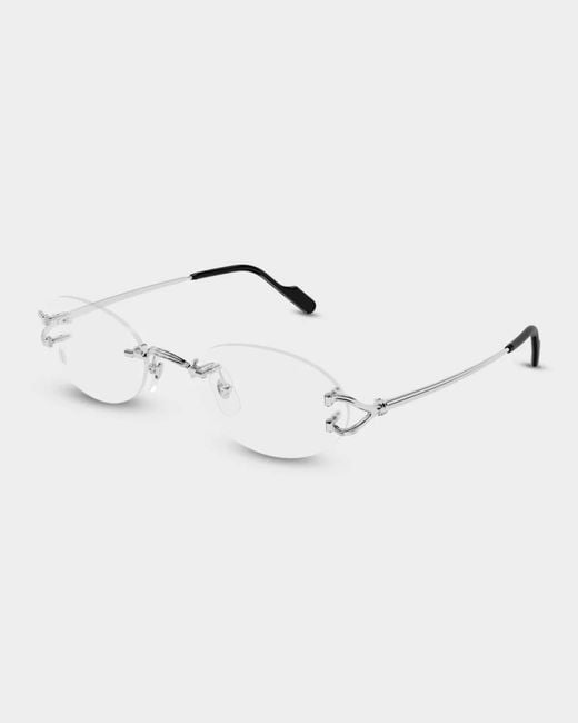 Cartier Multicolor Rimless Oval-Frame Glasses for men