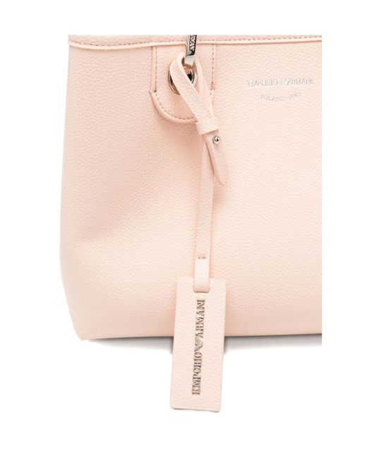Emporio Armani Pink Myea Logo Printed Tote Bag