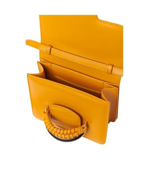 Chloé Yellow Chloé Kattie Foldover Crossbody Bag