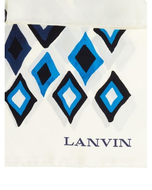 Lanvin Blue Pattern Scarf