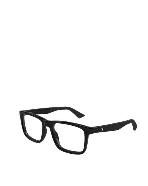 Montblanc White Eyewear Rectangular Frame Glasses for men