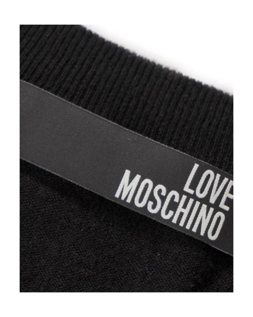 Moschino Black Embroidered Logo Pullover for men
