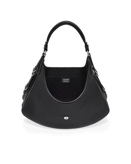 Ganni Black Butterfly Clasp Small Kat Bag