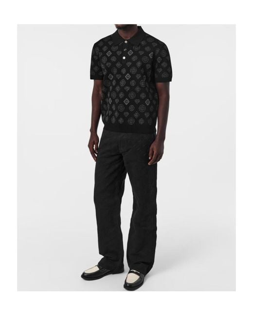 Casablanca Black Logo Embroidered Polo Shirt for men