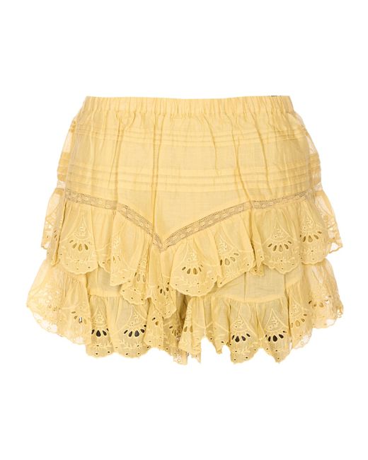 Isabel Marant Yellow Isabel Marant Étoile Jocadia Floral Lace Shorts
