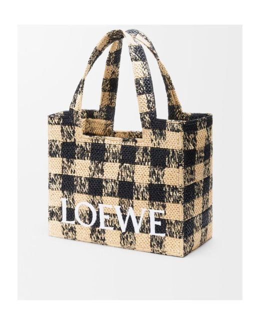 Loewe Multicolor Checked Tote Bag