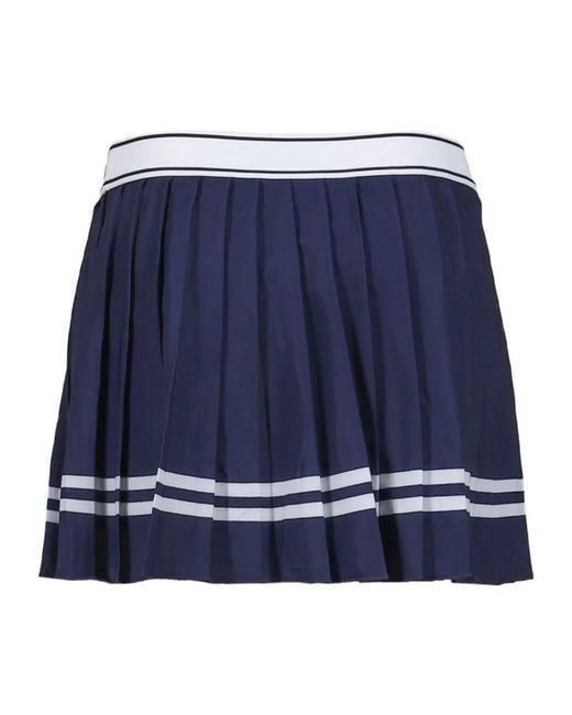 Sporty & Rich Blue Pleated Striped Skirt