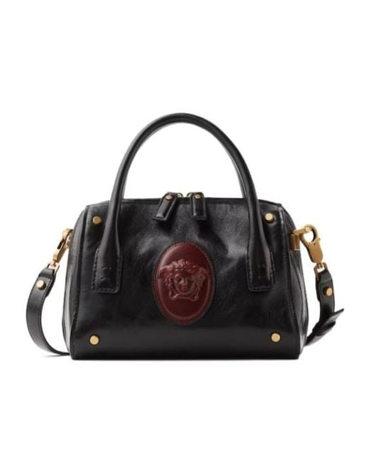 Versace Black Roomy Zipped Small Tote Bag