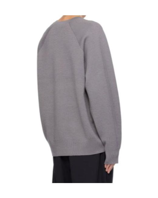 Y-3 Gray 3S Knit Crew Sweater for men