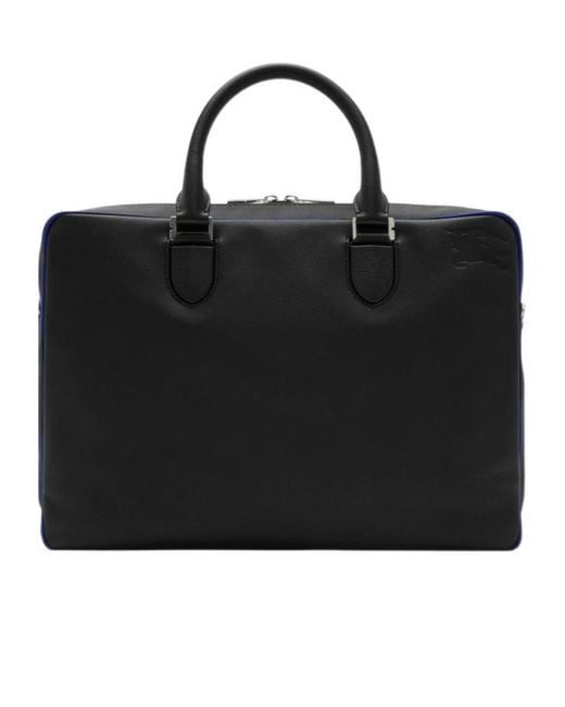 Burberry Black Heritage Leather Briefcase for men