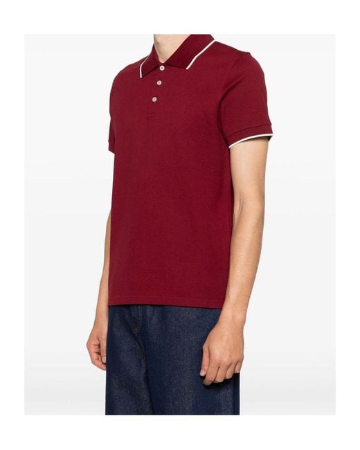 Saint Laurent Red Short-Sleeved Polo Shirt for men