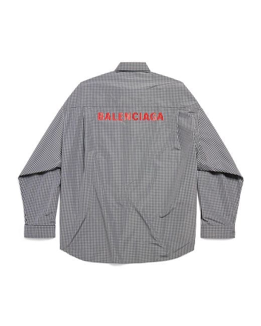 Balenciaga Gray Checked Oversized Shirt for men