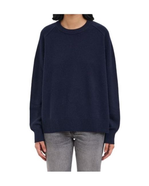 Soft Goat Blue Round-Neck Knitted Sweater