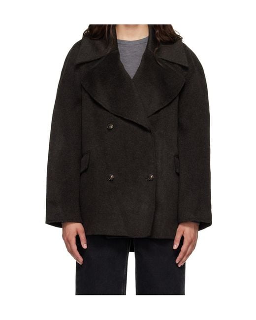 Loulou de Saison Black Double-Breasted Jacket
