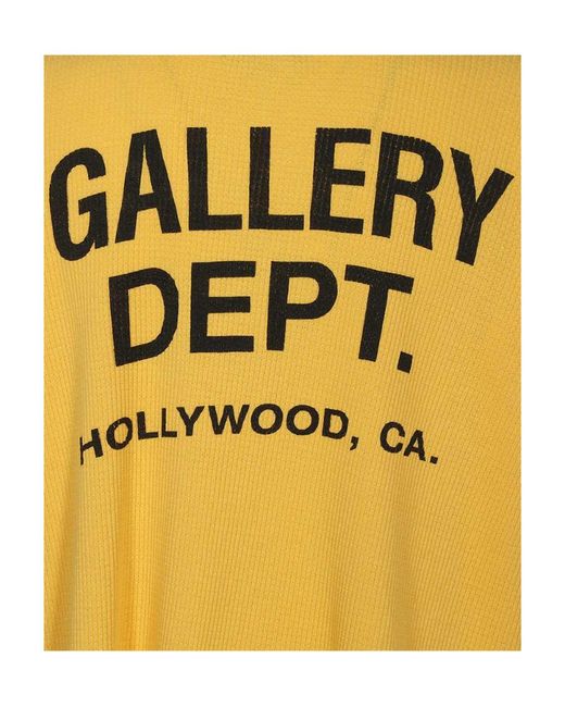 GALLERY DEPT. Yellow Logo Round-Necked T-Shirt for men