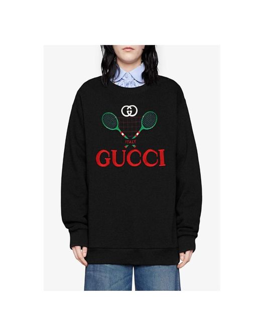 Gucci Black Tennis Oversized Sweatshirt