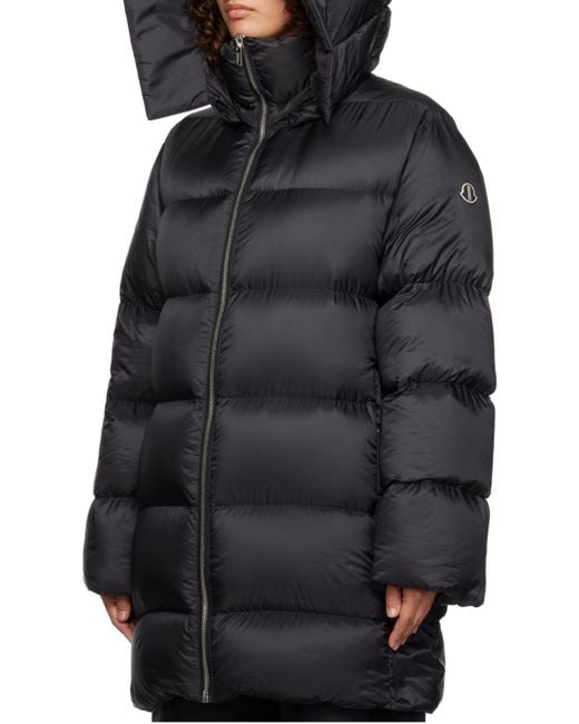 Moncler Black 'Cyclopic' Down Jacket With Removable Hood And Logo Patch