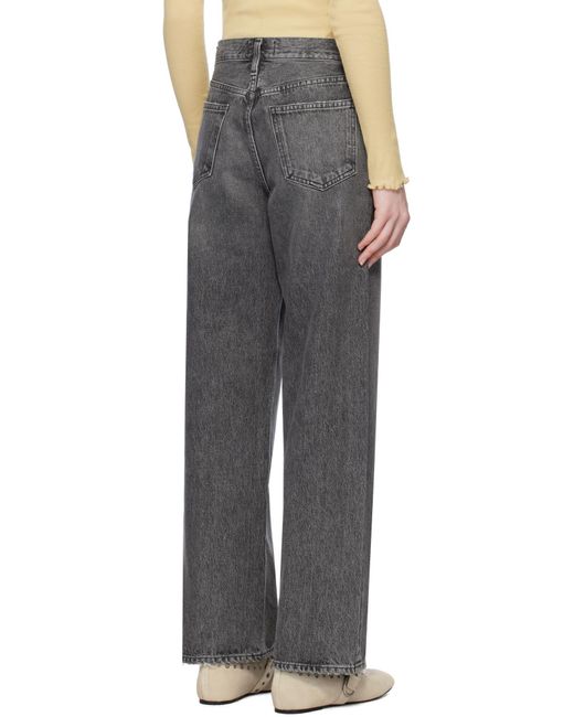 Agolde Black Low Rise Wide-Leg Jeans