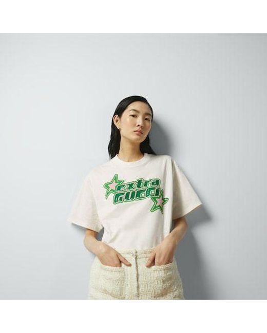 Gucci Green Logo Printed Crewneck T-Shirt