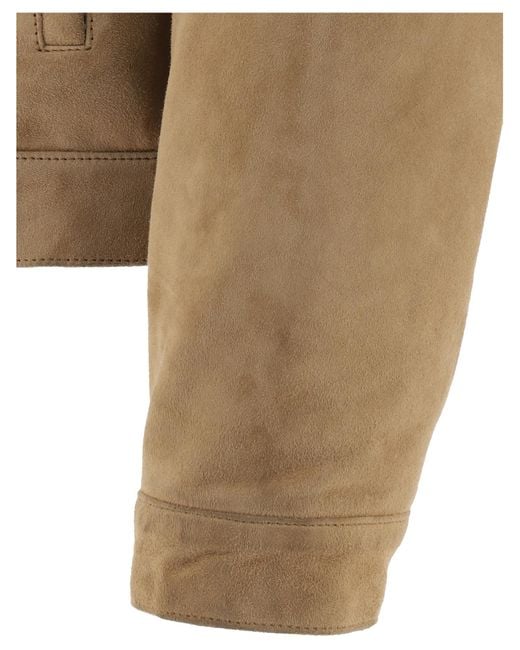 424 Natural Button-Up Leather Jacket for men