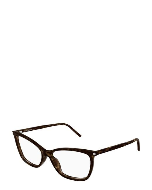 Saint Laurent White Rectangle-Frame Glasses