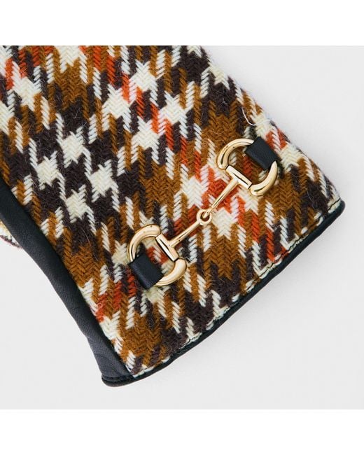 Gucci Metallic Checkered Gloves