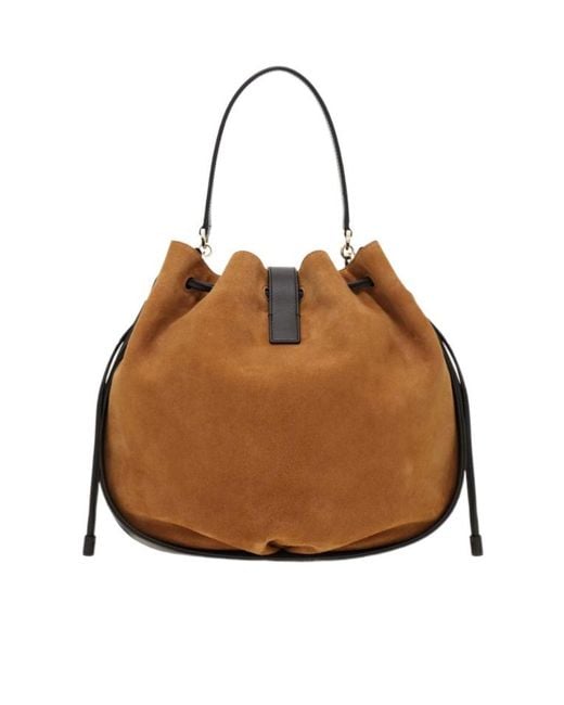 Ferragamo Brown Hug Bucket Bag