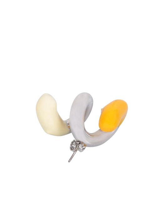 Sunnei Yellow Fusillo Rubberized Swirl Earrings
