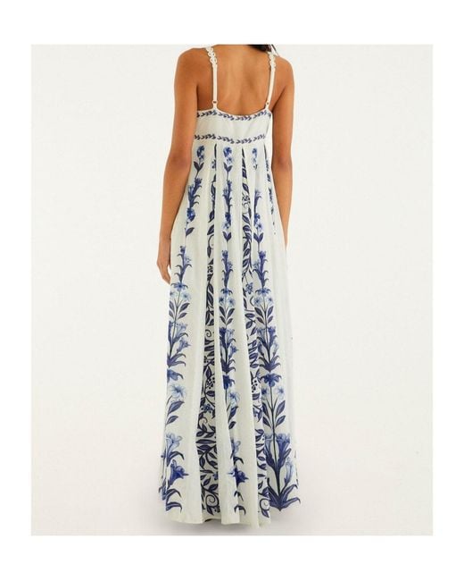 Farm Rio White Floral Maxi Dress