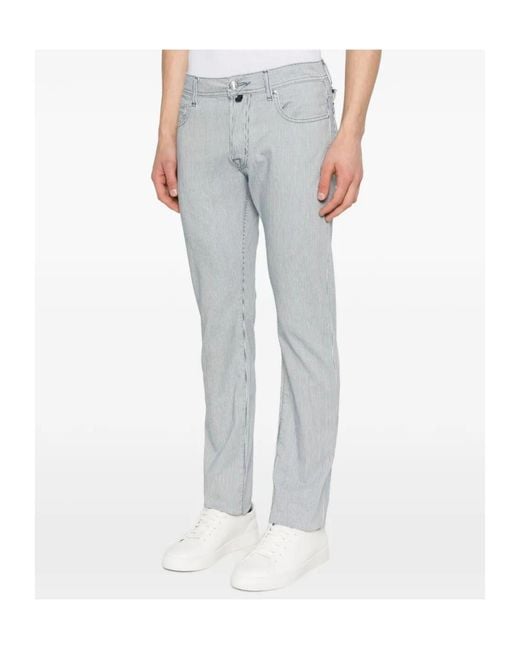 Jacob Cohen Gray Striped Jeans for men