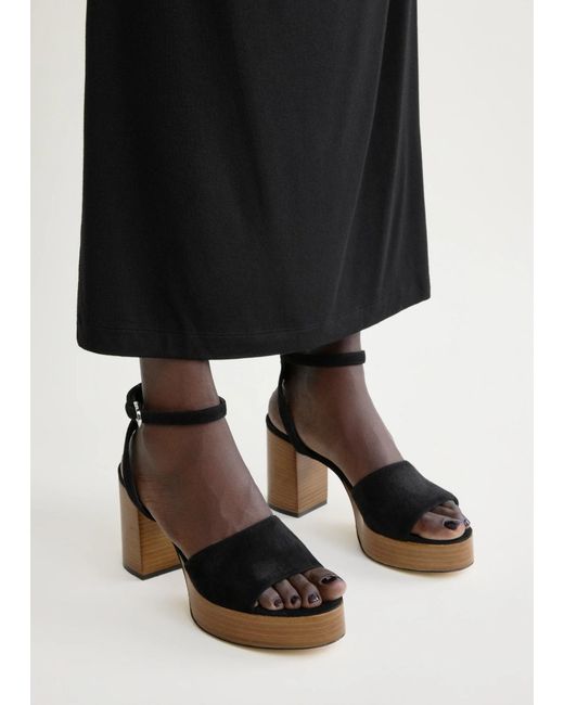 Totême Black Platform High-Heeled Sandals