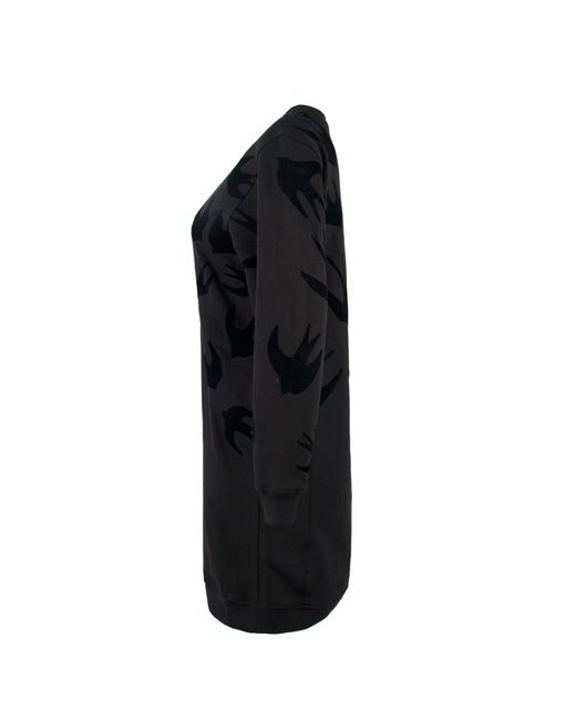 McQ Alexander McQueen Black Logo Long-Sleeved Dress