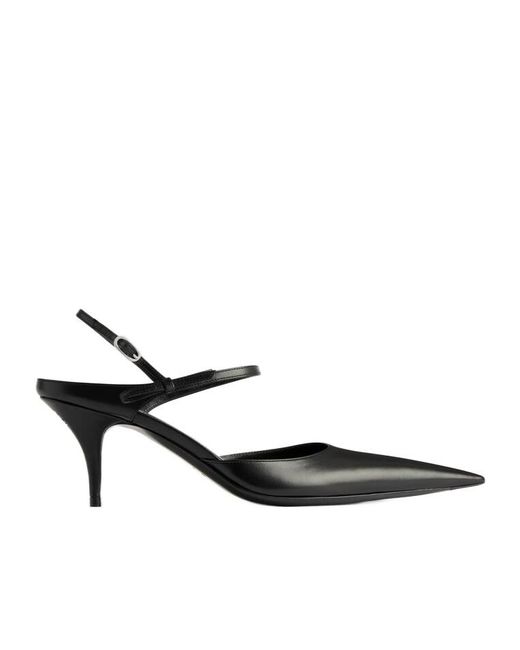 Balenciaga White Avenue Bow Slingback Pumps