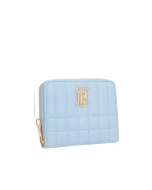 Burberry Blue Lola Quilted Zipped Wallet