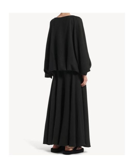 Balenciaga Black Silk-Wool Balloon Maxi Dress