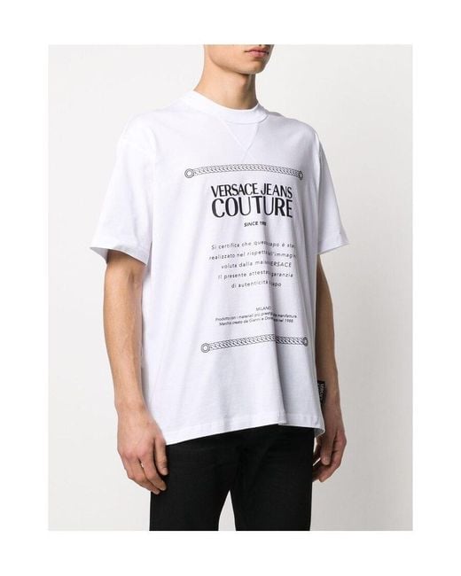 Versace Jeans White Logo Printed T-Shirt for men