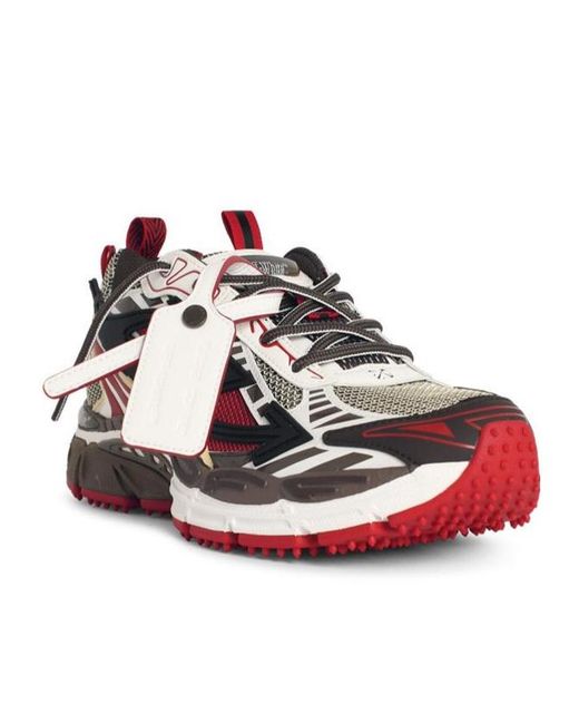 Off-White c/o Virgil Abloh Red 'Be Right Back' Leather Blend Sneakers for men