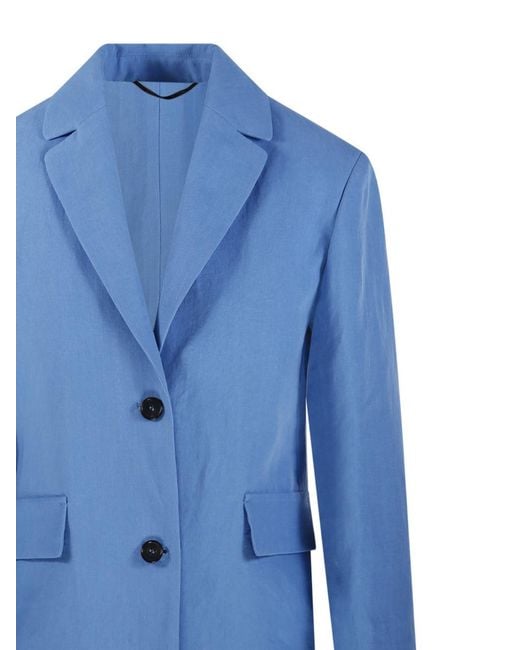 Max Mara Blue 'S Alberta Single-Breasted Blazer