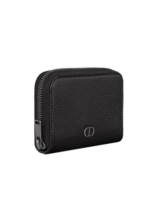 Dior Black Cd Icon Zipped Coin Purse for men