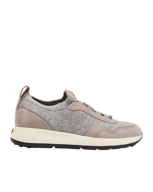 Tod's Gray Sportiva 79K Panelled Knit Sneakers
