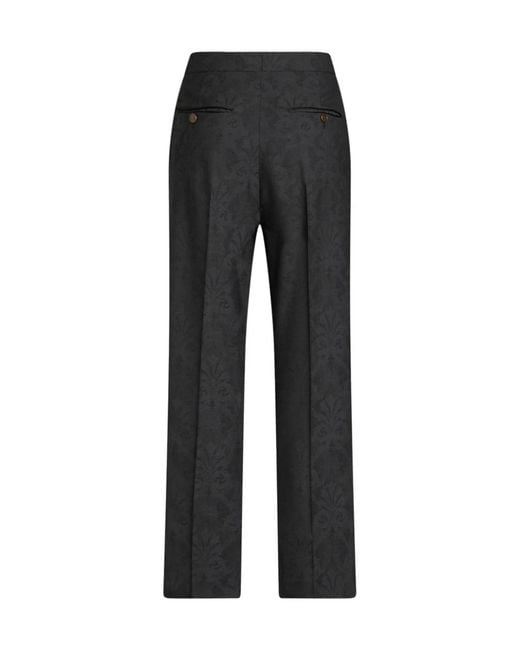 Etro Blue Straight Leg Twill Trousers