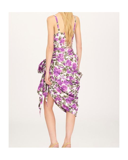 Chloé Purple Cotton Poplin Strapless Midi Dress