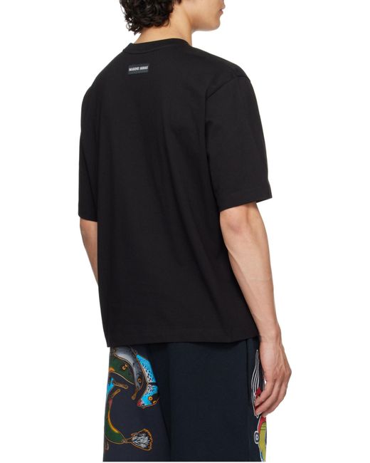 MARINE SERRE Black Moon Embroidered Crewneck T-Shirt for men