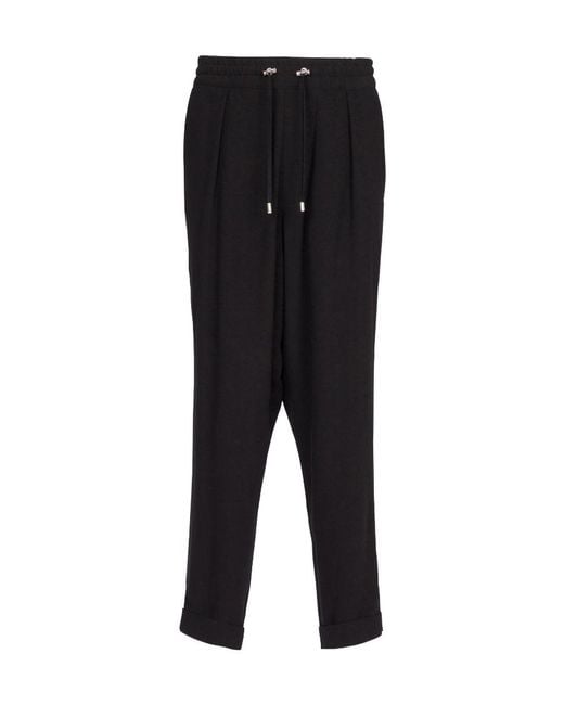 Balmain Black Slouchy Tapered Pants for men