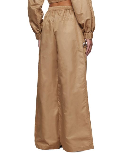 Area Natural Tan Crystal Slit Track Pants